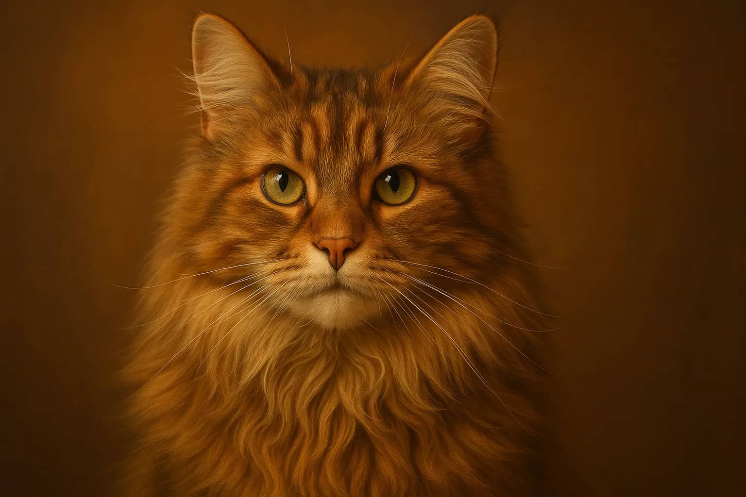 Retrato original de um gato de pelo longo antes da conversão em line art.