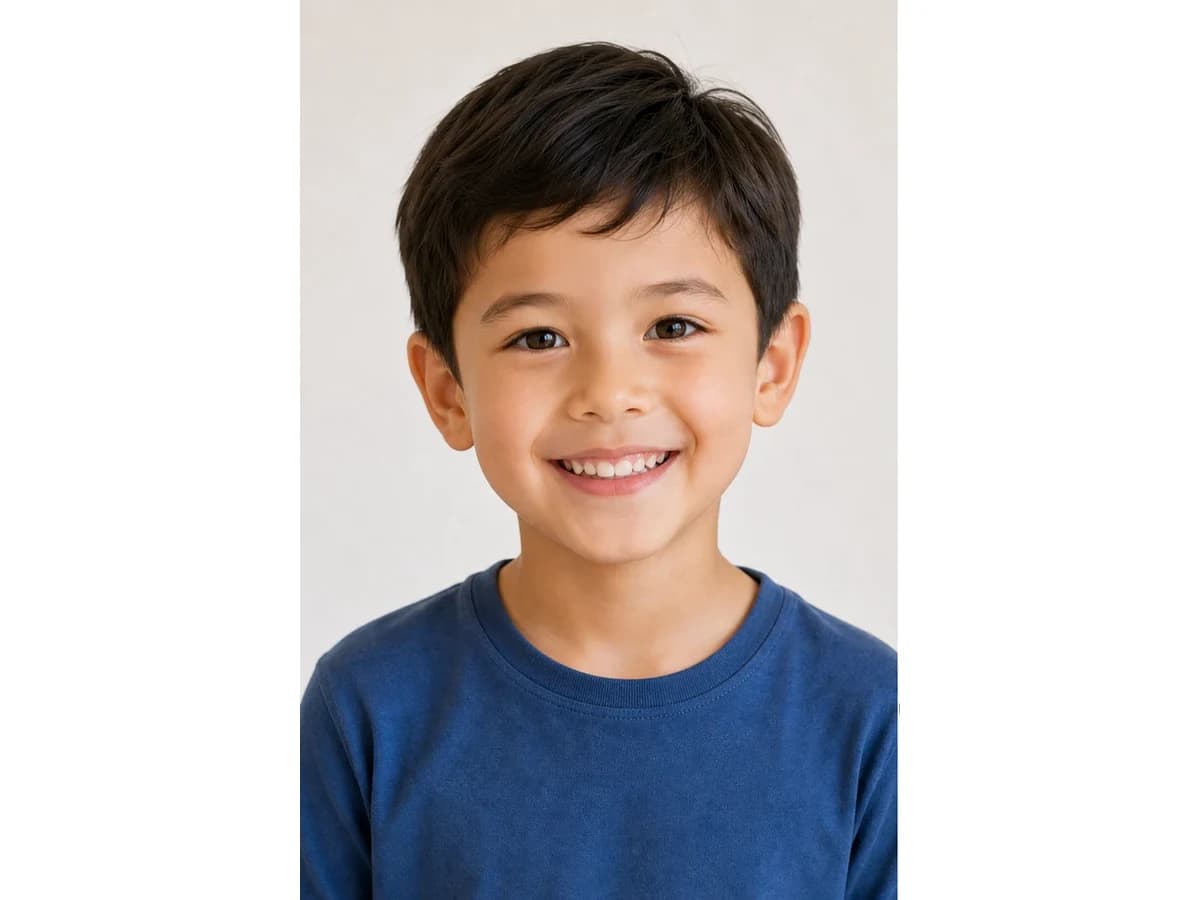 Original child portrait before coloring page conversion.