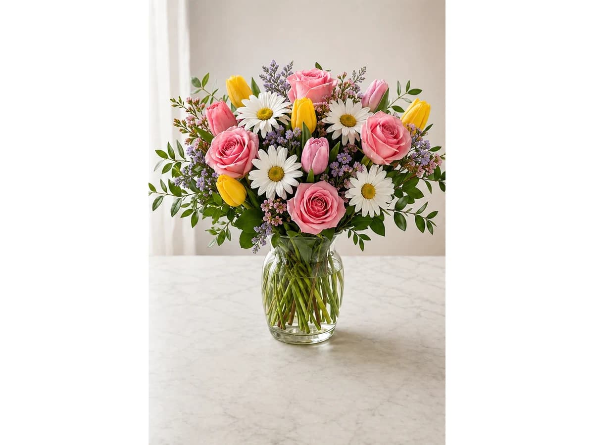 Original flower bouquet photo before coloring page conversion.